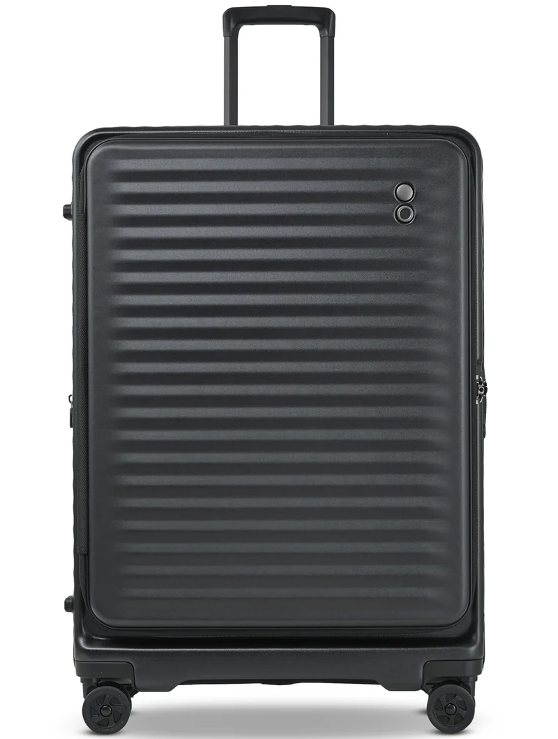 Echolac Celestra 75 Cm Front Opening 4-Double Wheeled Check-In Luggage Trolley - Black